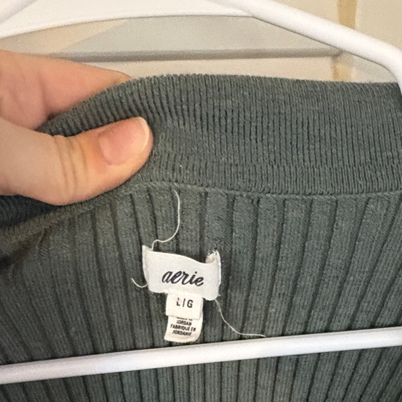 Aerie Ribbed Knit Sweater in Olive - Picture 2 of 3